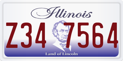 IL license plate Z347564