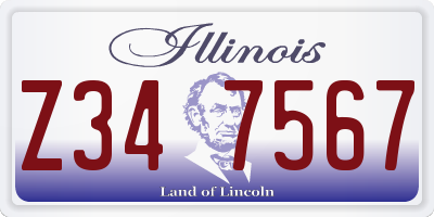 IL license plate Z347567