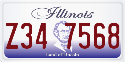 IL license plate Z347568