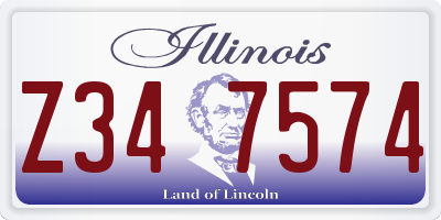 IL license plate Z347574
