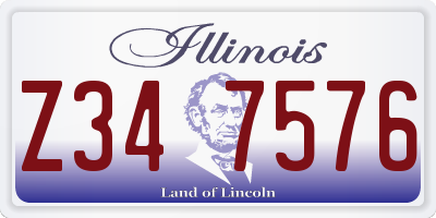 IL license plate Z347576