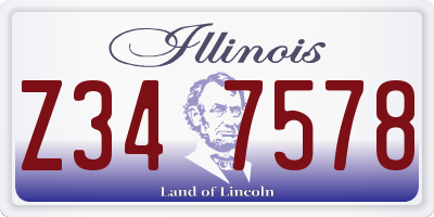 IL license plate Z347578