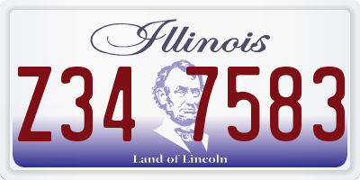 IL license plate Z347583