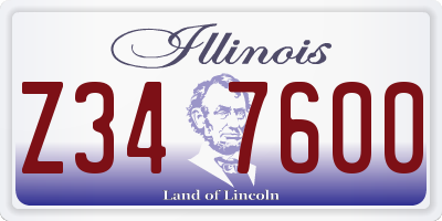 IL license plate Z347600
