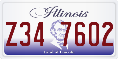 IL license plate Z347602