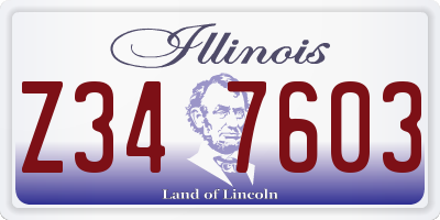 IL license plate Z347603