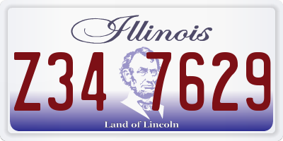 IL license plate Z347629
