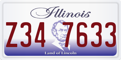 IL license plate Z347633
