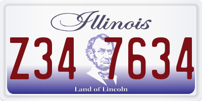 IL license plate Z347634