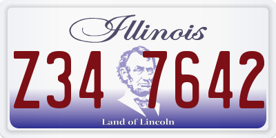 IL license plate Z347642