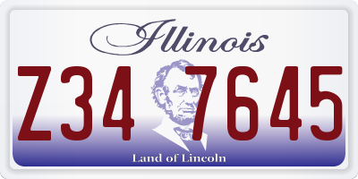 IL license plate Z347645