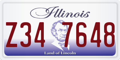 IL license plate Z347648