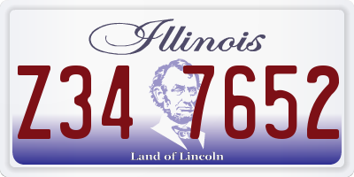 IL license plate Z347652