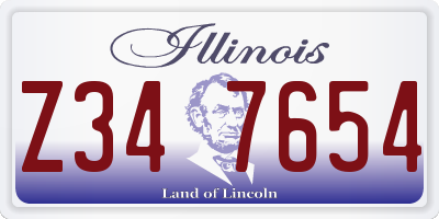 IL license plate Z347654