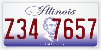 IL license plate Z347657