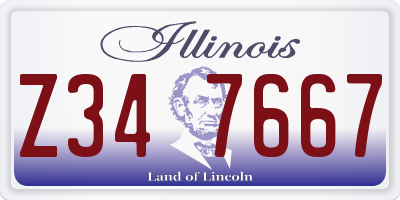 IL license plate Z347667