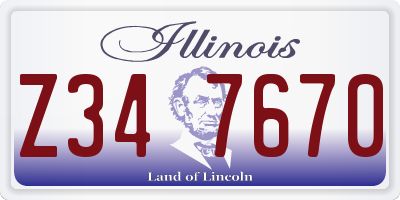 IL license plate Z347670