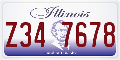 IL license plate Z347678