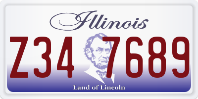 IL license plate Z347689