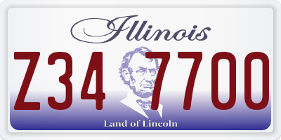 IL license plate Z347700