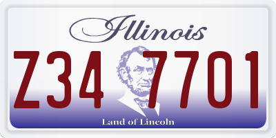 IL license plate Z347701