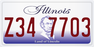 IL license plate Z347703