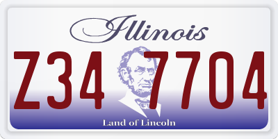 IL license plate Z347704