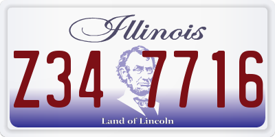 IL license plate Z347716