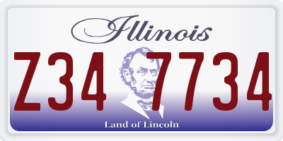 IL license plate Z347734
