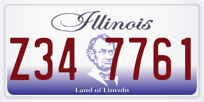 IL license plate Z347761
