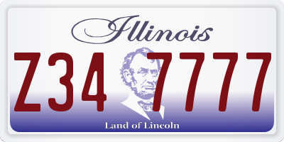 IL license plate Z347777