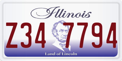 IL license plate Z347794