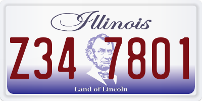 IL license plate Z347801
