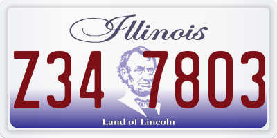 IL license plate Z347803
