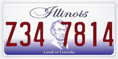 IL license plate Z347814