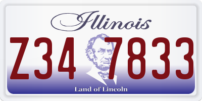 IL license plate Z347833