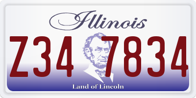 IL license plate Z347834