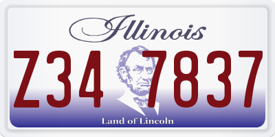 IL license plate Z347837