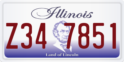 IL license plate Z347851