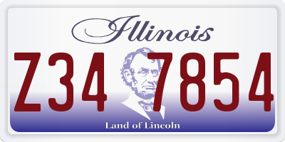 IL license plate Z347854
