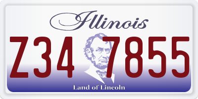IL license plate Z347855