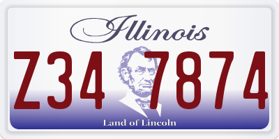IL license plate Z347874