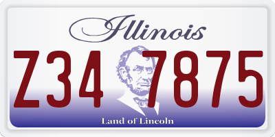 IL license plate Z347875
