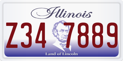 IL license plate Z347889
