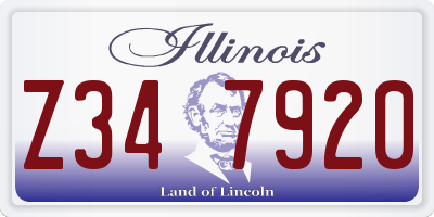 IL license plate Z347920