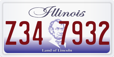 IL license plate Z347932