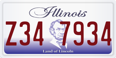 IL license plate Z347934