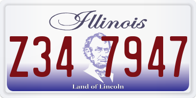 IL license plate Z347947