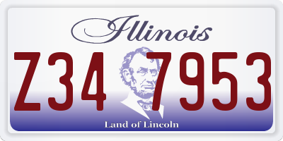 IL license plate Z347953