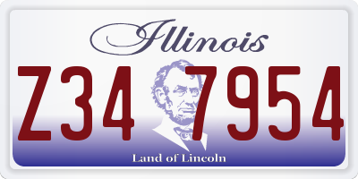 IL license plate Z347954